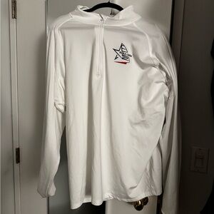 White Quarter-Zip Pullover with Logo